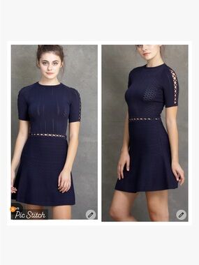 Viavai Alexa Fit and Flare Dress Navy